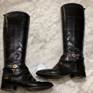 Tory Burch Black Riding Boots